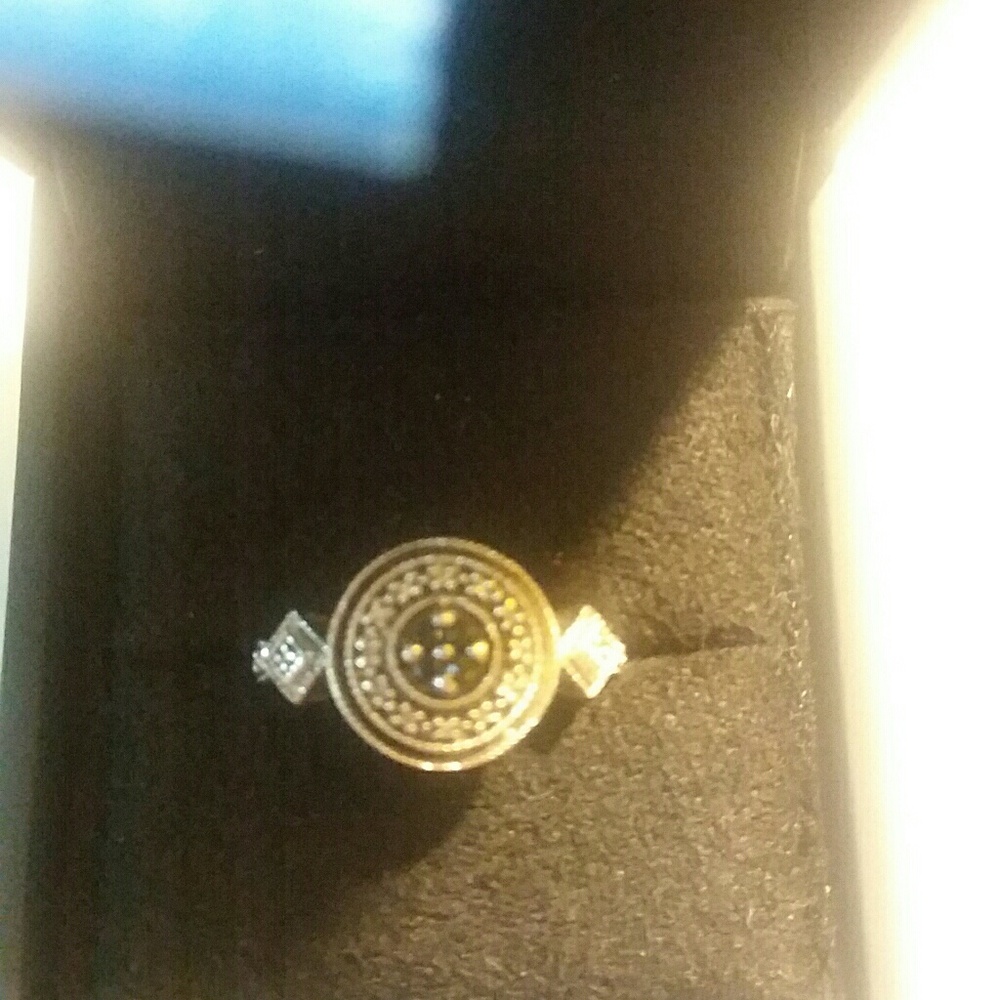 Art deco sterling silver diamond ring sz 6